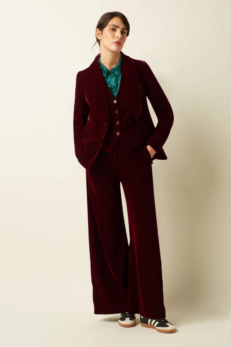 Peppa Broek Gamine Velvet Bordeauxrood