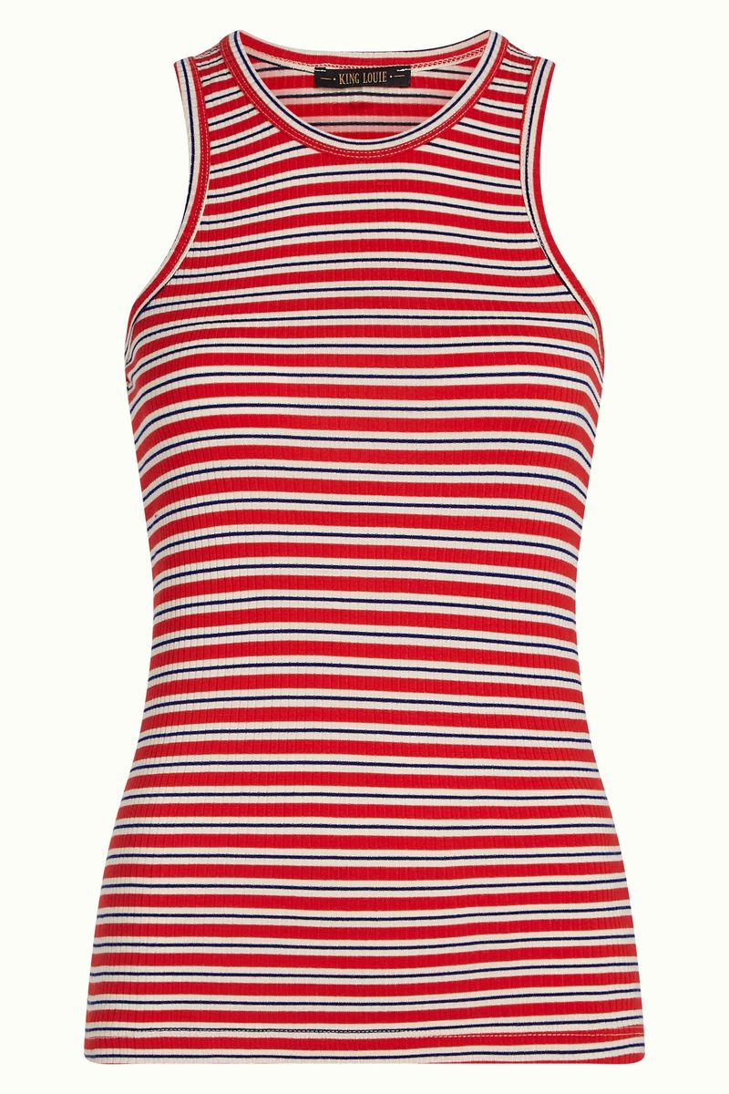 Elvira Camisole Surf Stripe Fire Rood