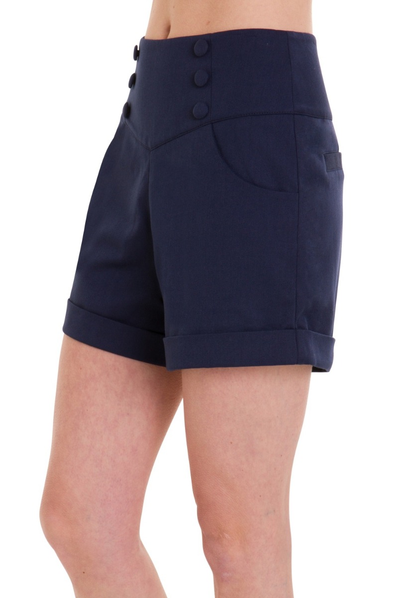 Cute As Button Shorts Navy