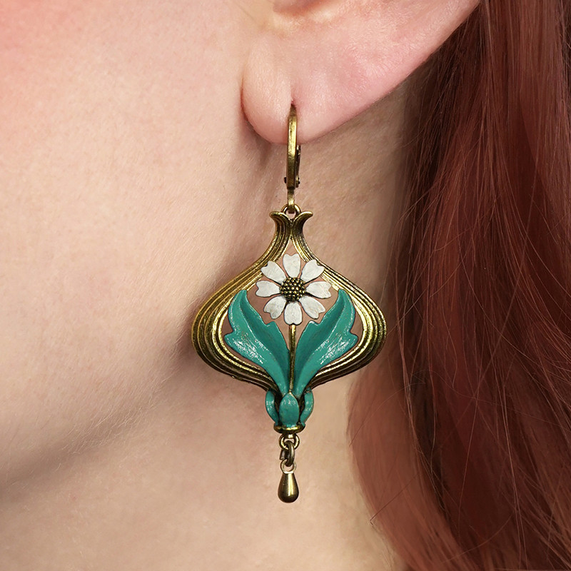 Arabella Oorbellen Wit/Teal