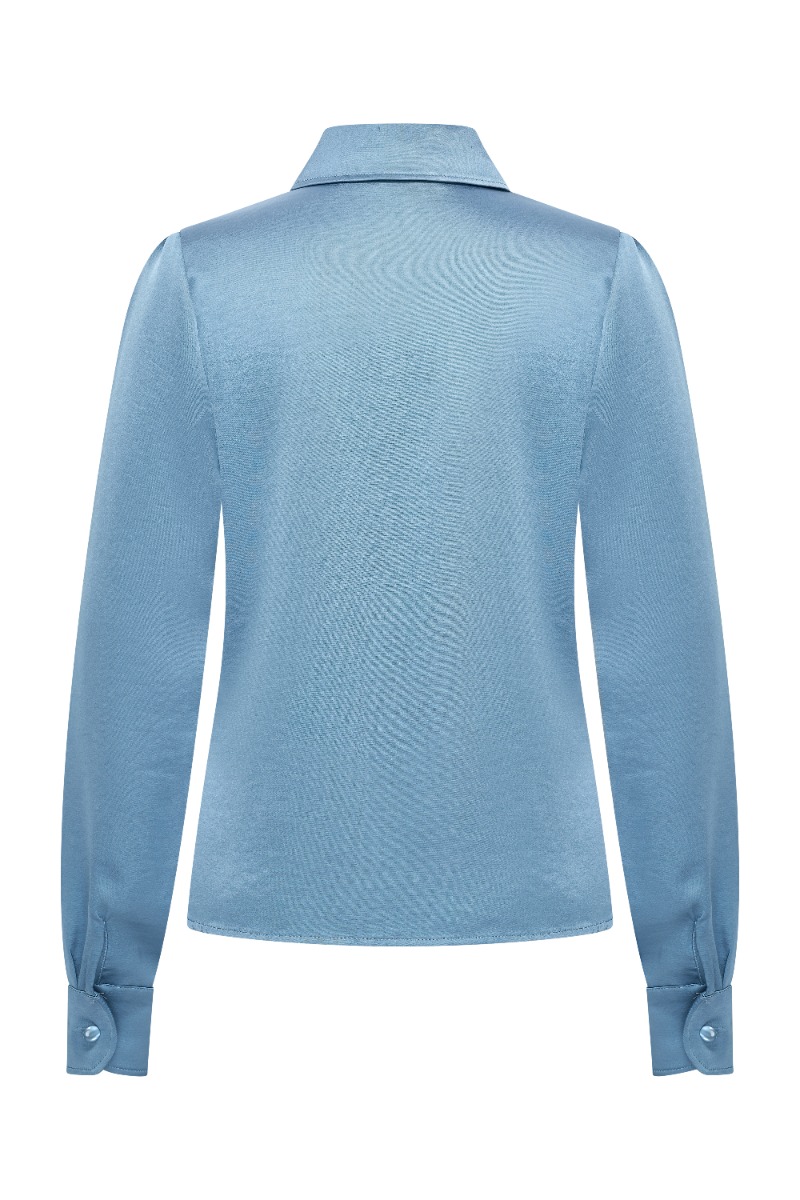 Classic Blouse Essenza Satin Blauw