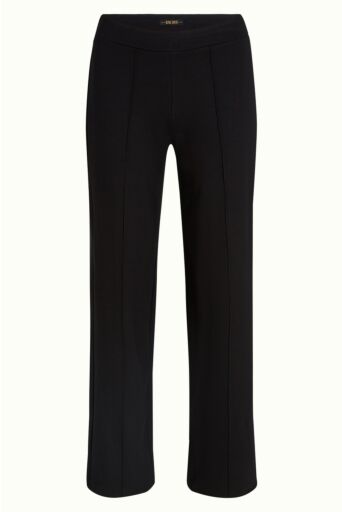 Border Pintuck Broek Zwart