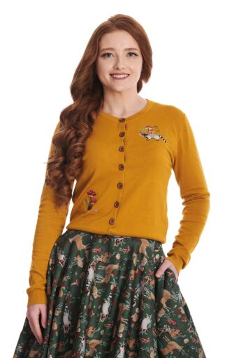 Woodland Mushroom Cardigan Geel