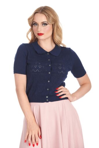 Cardigan Heart Navy