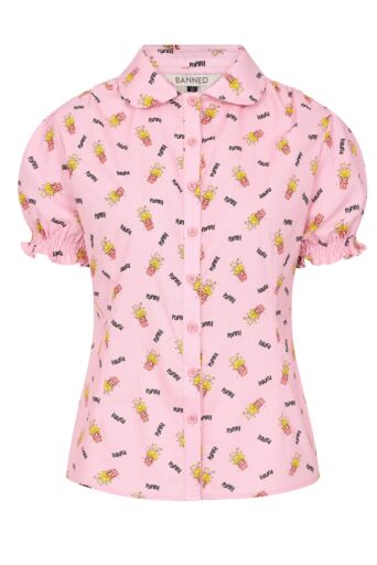 Star Popcorn Blouse Roze
