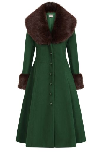 Martha Faux Fur Mantel Groen