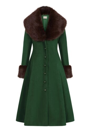 Martha Faux Fur Mantel Groen