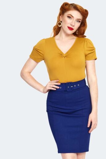 Belted Pencil Rok Royal Blue