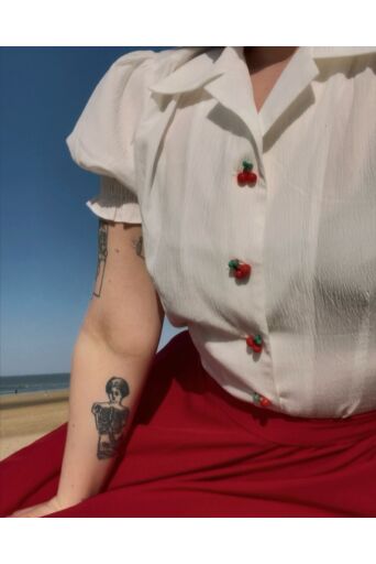 Cherry Blouse White