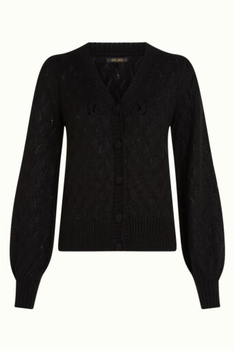 Cardi V Farfalle Zwart