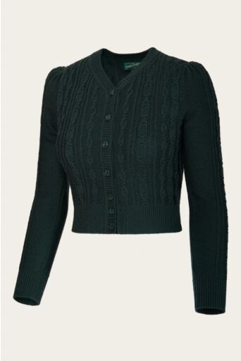 The Ice Skater Cardigan Donkergroen