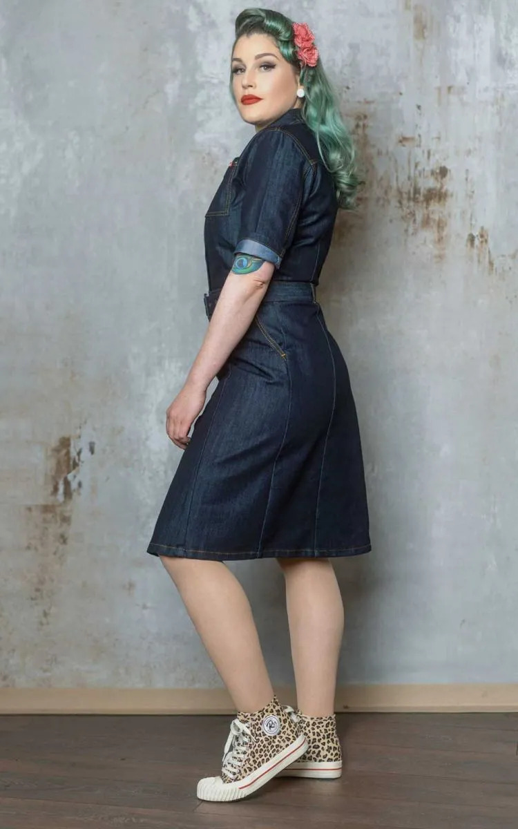 Denim Jeans Kleedje Blauw
