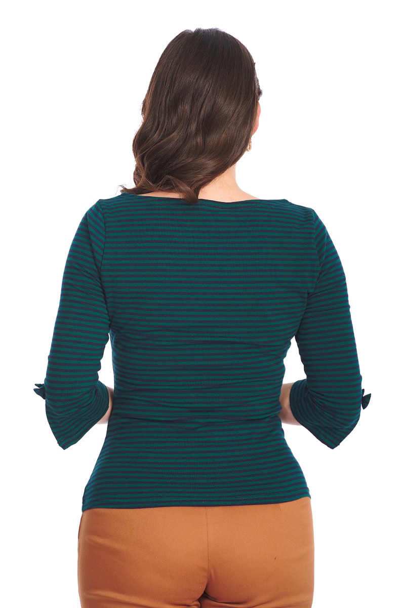 Top stripe groen/navy