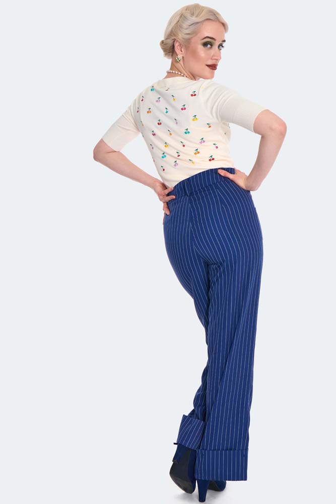 Turn Up Pinstripe Broek