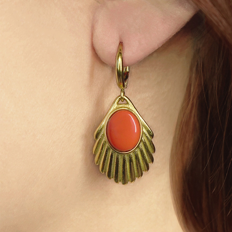 Venus Bloodcoral Earrings goud